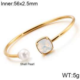 Stainless Steel Stone Bangle