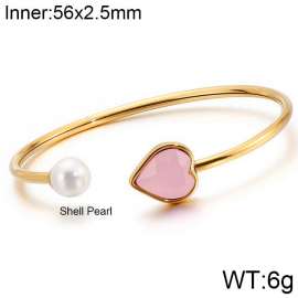 Stainless Steel Stone Bangle