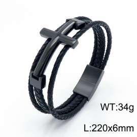 Stainless Steel Leather Bracelet