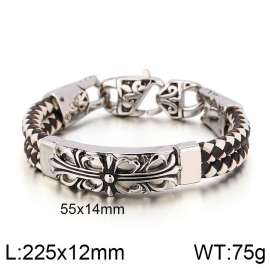 Stainless Steel Leather Bracelet