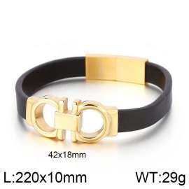 Stainless Steel Leather Bracelet