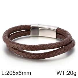 Stainless Steel Leather Bracelet