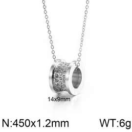 Stainless Steel Stone & Crystal Necklace
