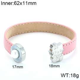 Stainless Steel Leather Bangle