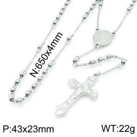 Stainless Steel Rosary Necklace