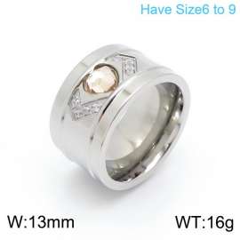 Stainless Steel Stone&Crystal Ring