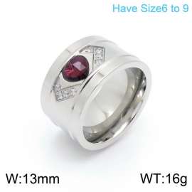 Stainless Steel Stone&Crystal Ring