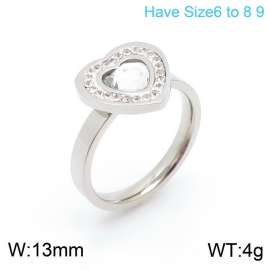 Stainless Steel Stone&Crystal Ring