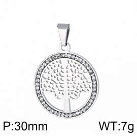 Stainless Steel Stone & Crystal Pendant