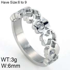 Stainless Steel Stone&Crystal Ring