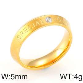 Stainless Steel Stone&Crystal Ring