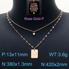 SS Rose Gold-Plating Necklace