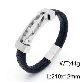 Stainless Steel Leather Bracelet