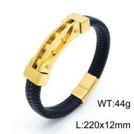 Stainless Steel Leather Bracelet