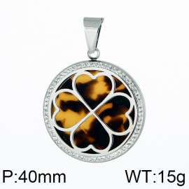 Stainless Steel Stone & Crystal Pendant