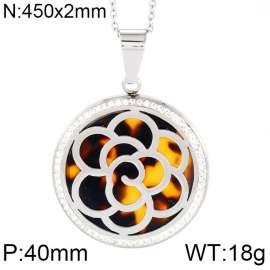 Stainless Steel Stone & Crystal Pendant