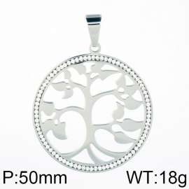 Stainless Steel Stone & Crystal Pendant