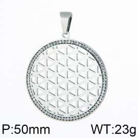 Stainless Steel Stone & Crystal Pendant