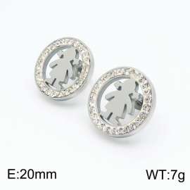 Stainless Steel Stone&Crystal Earring