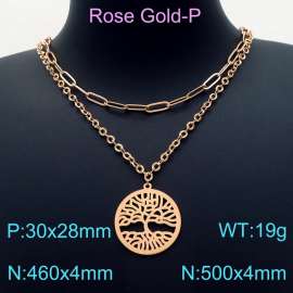 SS Rose Gold-Plating Necklace