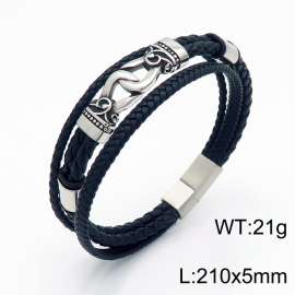 Stainless Steel Leather Bracelet