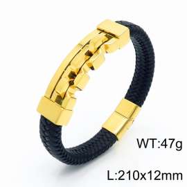 Stainless Steel Leather Bracelet