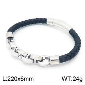 Stainless Steel Leather Bracelet