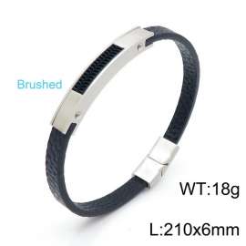 Stainless Steel Leather Bracelet