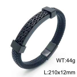 Stainless Steel Leather Bracelet