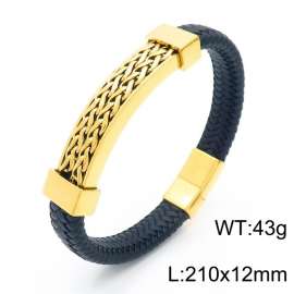 Stainless Steel Leather Bracelet