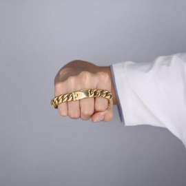 Gold-plating Bracelet Hand Stainless Steel Link Chain Bracelet For Men