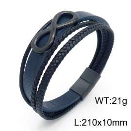 Stainless Steel Leather Bracelet