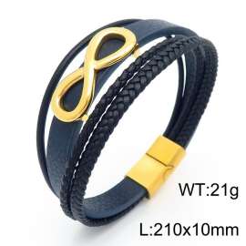 Stainless Steel Leather Bracelet