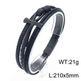 Stainless Steel Leather Bracelet