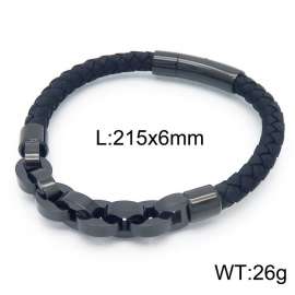 Stainless Steel Leather Bracelet