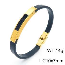 Stainless Steel Leather Bracelet