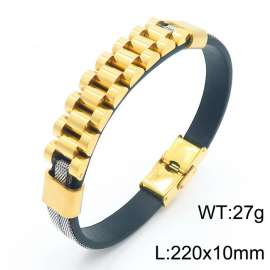 Stainless Steel Leather Bracelet