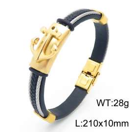 Stainless Steel Leather Bracelet