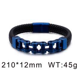 Stainless Steel Blue Bike Chain Bicycle Bracelet