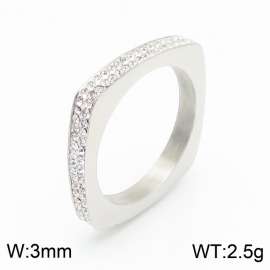 Stainless Steel Stone&Crystal Ring