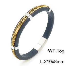 Stainless Steel Leather Bracelet