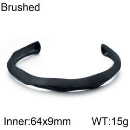 Black Matte Irregular Titanium Steel Men's Cast Bracelet