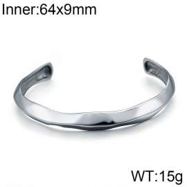 Steel Color Shiny Irregular Stainless Steel Men's Cast Bracelet