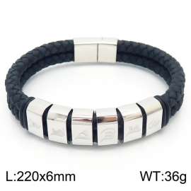 Stainless Steel Leather Bracelet