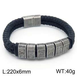 Stainless Steel Leather Bracelet