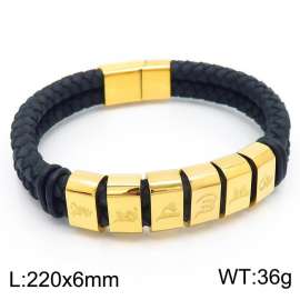 Stainless Steel Leather Bracelet