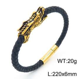 Stainless Steel Leather Bracelet