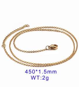 Stainless Steel Gold O-Shape Round Necklace Small Chain