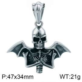 Stainless Skull halloween bat wings Pendants