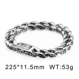 Stainless Steel Viking Vintage Lace Punk Snap Bracelet